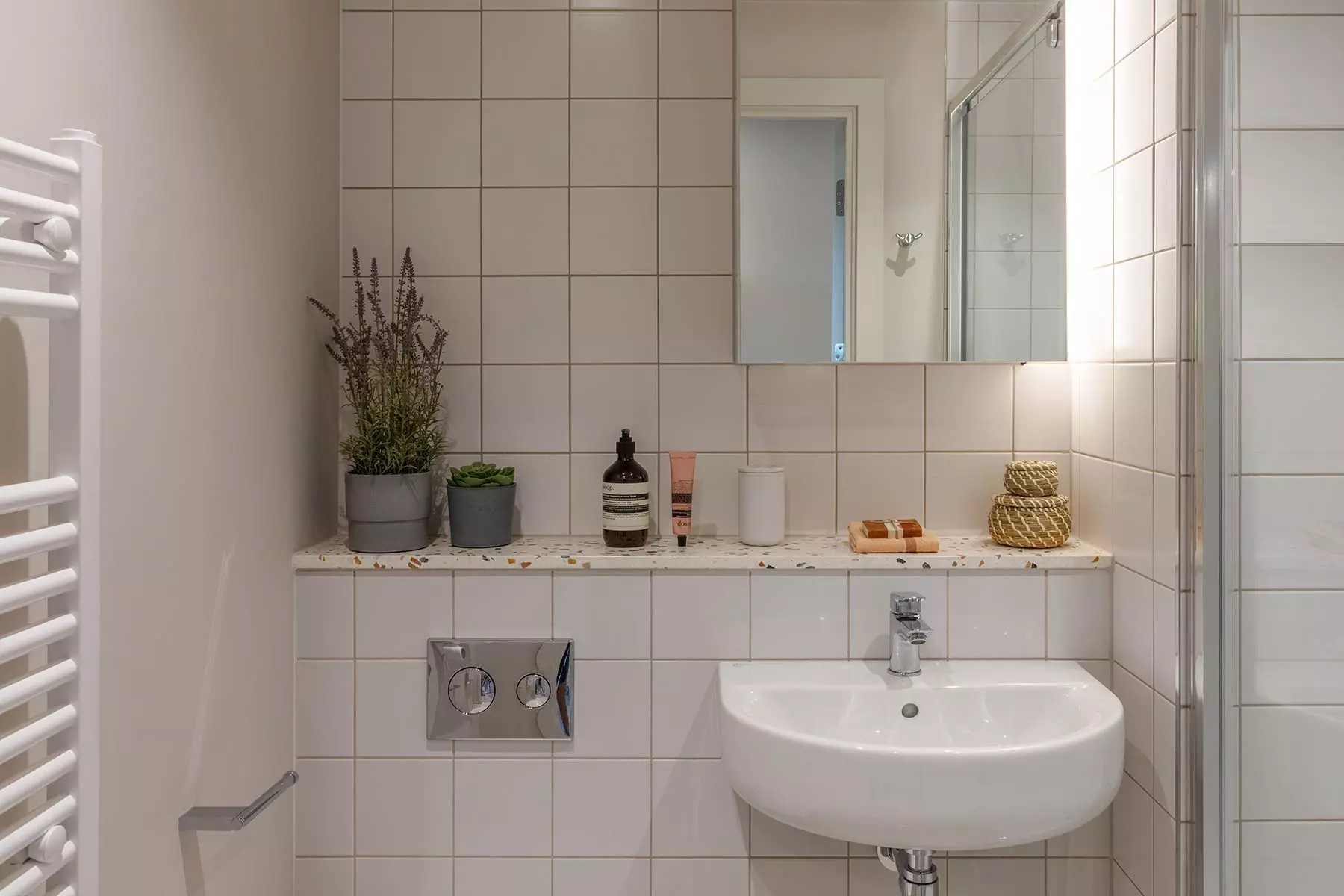 Keep up with your skincare ritual in your private bathroom